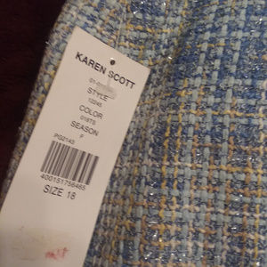 NWT Karen Scott Tweed Fully Lined Skirt 18